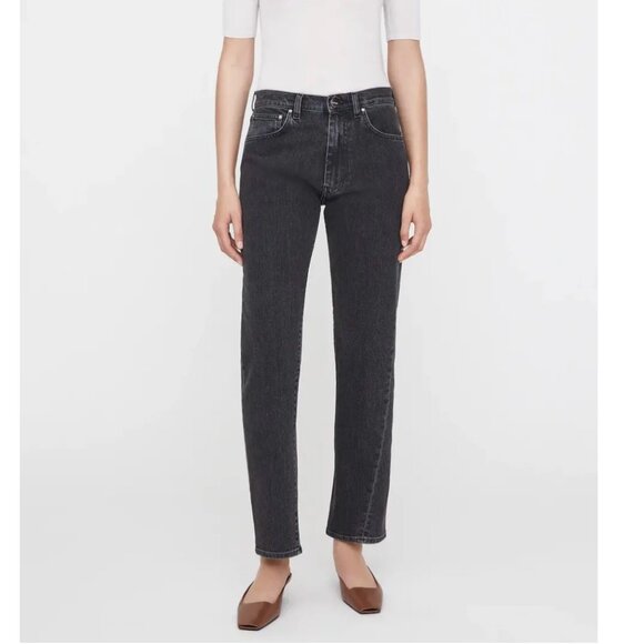 Toteme Mid-rise twisted-seam straight jeans | Dark Gray - Picture 1 of 16